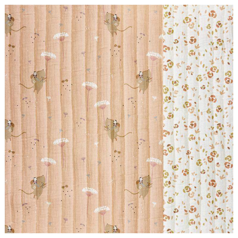 Printed Quilted Double Gauze MISSOU / SASEKA Skin / White